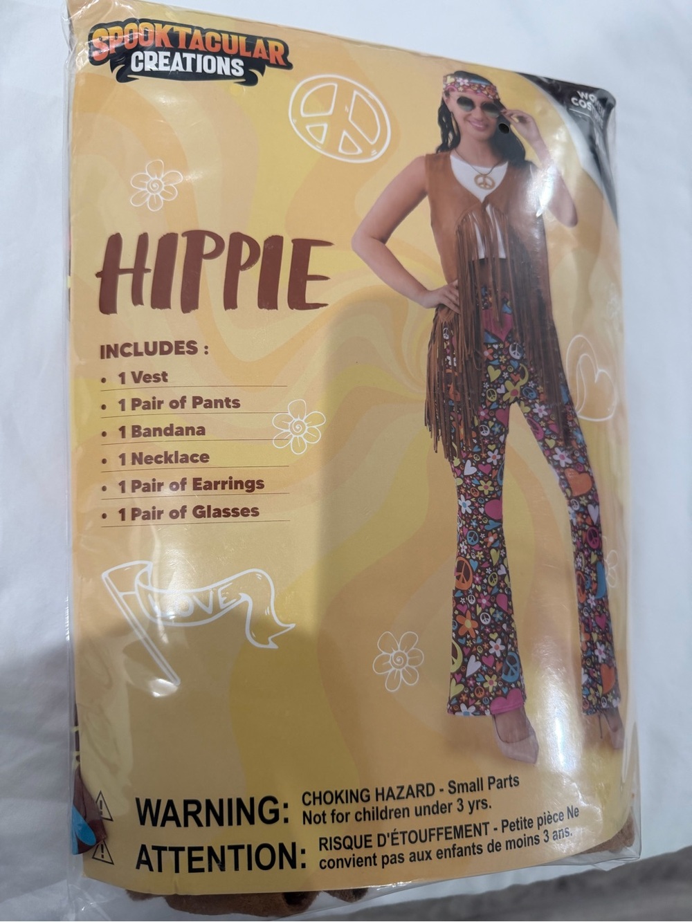 Hippie Women's Fringe Vest & Floral Pants Set - Brown